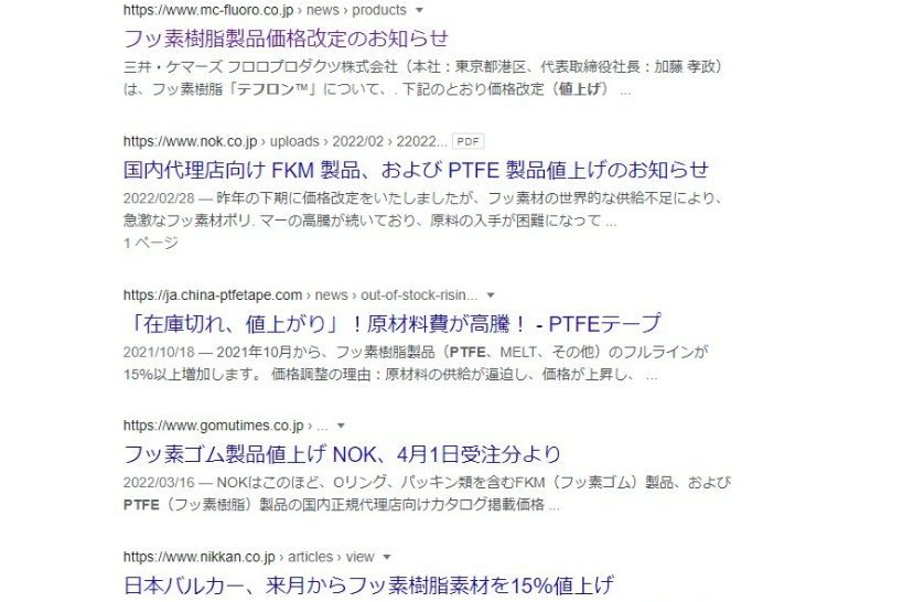 フッ素樹脂・テフロンの調達難は2022年以降も続く